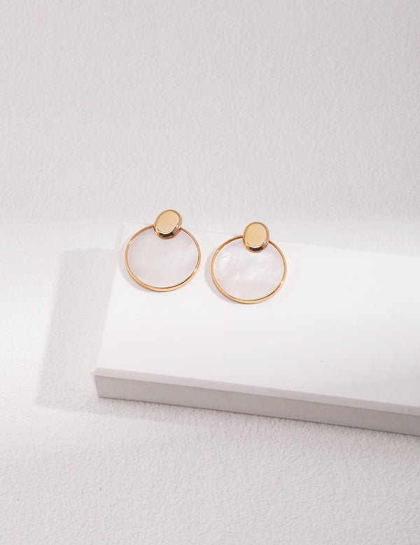 Double-wearable Pure Silver Mother of Pearl Earrings